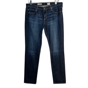 AG Adriano Goldschmied The Stevie Slim Straight Jeans Sz 32R Dark Wash USA Made